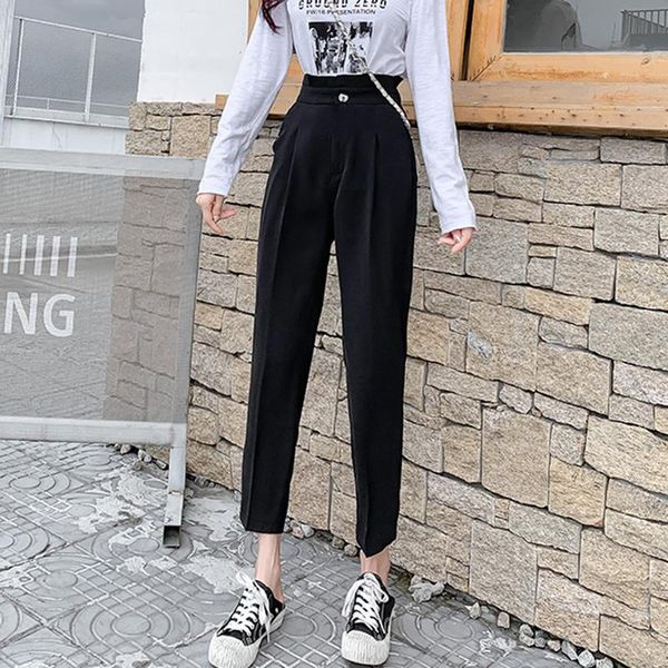 women's pants & capris korean women ankle-length suit harem high waist straight loose casual trousers, Black;white
women's pants & capris korean women ankle-length suit harem high waist straight loose casual trousers, Black;white