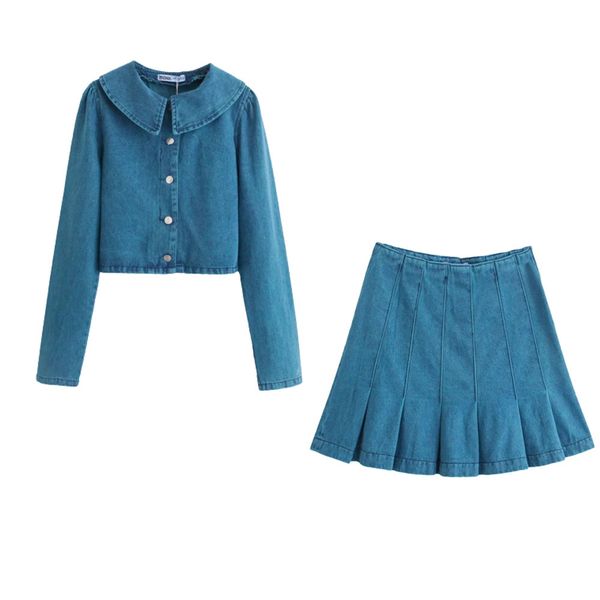bbwm denim jackets suit women england style solid blue short pleated feminino femme motorcycle jacket two piece set 210520, Black;brown
bbwm denim jackets suit women england style solid blue short pleated feminino femme motorcycle jacket two piece set 210520, Black;brown