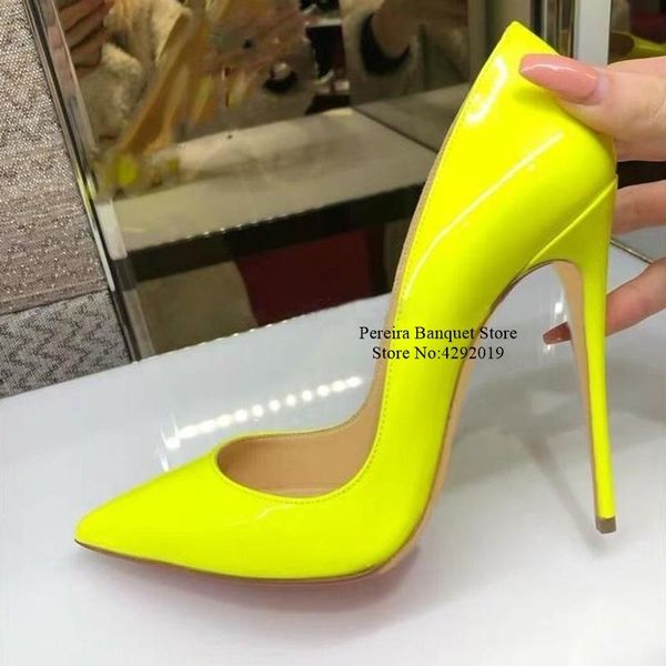 dress shoes fresh yellow patent leather 12cm 10cm 8cm stiletto heel pumps pointed toe shallow party slip on high pump, Black
dress shoes fresh yellow patent leather 12cm 10cm 8cm stiletto heel pumps pointed toe shallow party slip on high pump, Black