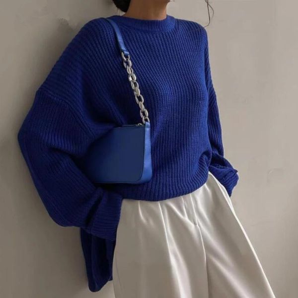 women's sweaters autumn fall women korean fashion blue o-neck knitted oversized pullovers 2021 long sleeve casual sweater, White;black
women's sweaters autumn fall women korean fashion blue o-neck knitted oversized pullovers 2021 long sleeve casual sweater, White;black
