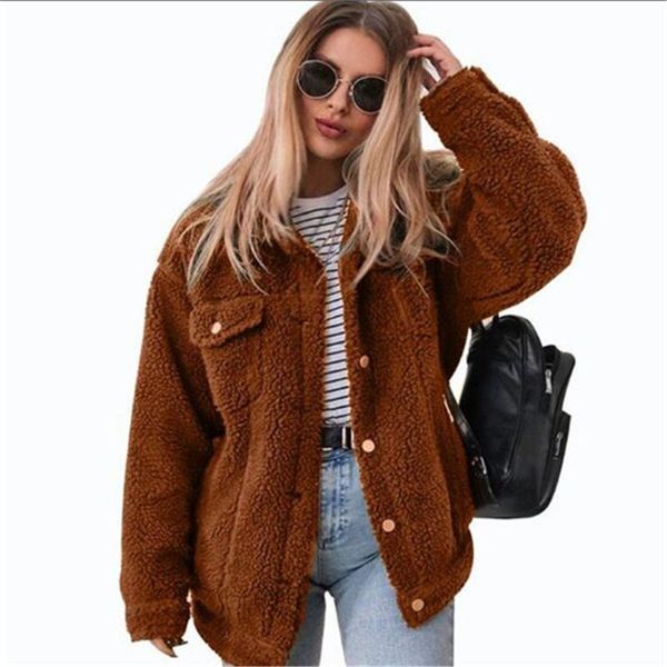 women's jackets 2021 autumn winter women's camel warm short jacket soft plush fur outerwear coats, Black;brown
women's jackets 2021 autumn winter women's camel warm short jacket soft plush fur outerwear coats, Black;brown