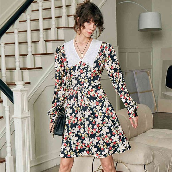 dresses 2021 runway fashion women white collar long sleeve vintage floral print mini early spring ruffles chiffon, Black;gray
dresses 2021 runway fashion women white collar long sleeve vintage floral print mini early spring ruffles chiffon, Black;gray