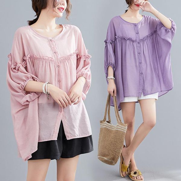 women's blouses & shirts arrival summer ladies solid casual loose cotton blouse fashion plus size long batwing sleeve women blusas, White
women's blouses & shirts arrival summer ladies solid casual loose cotton blouse fashion plus size long batwing sleeve women blusas, White