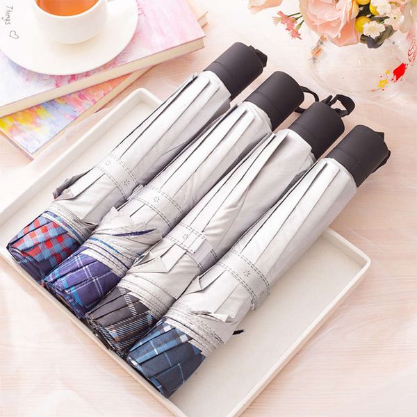 umbrella sunny rain dual purpose male and female three fold umbrella ultraviolet silver plastic folding business english style
umbrella sunny rain dual purpose male and female three fold umbrella ultraviolet silver plastic folding business english style