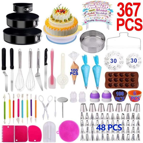 baking & pastry tools 367pcs cake decorating tip sets turntable stand stainless tulip nozzles confectionery bag for cakes
baking & pastry tools 367pcs cake decorating tip sets turntable stand stainless tulip nozzles confectionery bag for cakes