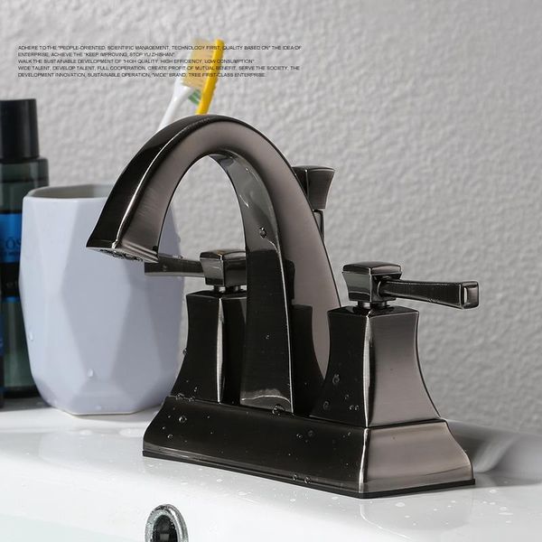 bathroom sink faucets life style solid brass black nickel brushed retro double handle three holes wash basin faucet mixer tap
bathroom sink faucets life style solid brass black nickel brushed retro double handle three holes wash basin faucet mixer tap