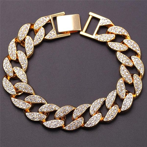 punk rhinestone crystal iced out bracelet for men lady bling cuban chain hip hop jewelry bracelets bangle wholesale charm, Golden;silver
punk rhinestone crystal iced out bracelet for men lady bling cuban chain hip hop jewelry bracelets bangle wholesale charm, Golden;silver