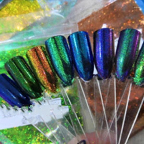 10g*1bag nail chameleon powder 1/128 chrome glitter dust nagelpuder 6-colors tips art decoration x11, Silver;gold
10g*1bag nail chameleon powder 1/128 chrome glitter dust nagelpuder 6-colors tips art decoration x11, Silver;gold