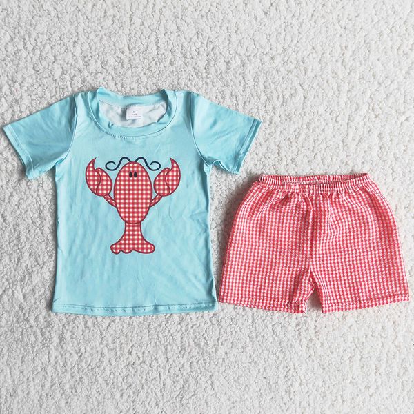 wholesale kids designer clothes boys sets summer outfits lobster embroidery short sleeve toddler baby boy boutique clothing children outfit, White
wholesale kids designer clothes boys sets summer outfits lobster embroidery short sleeve toddler baby boy boutique clothing children outfit, White