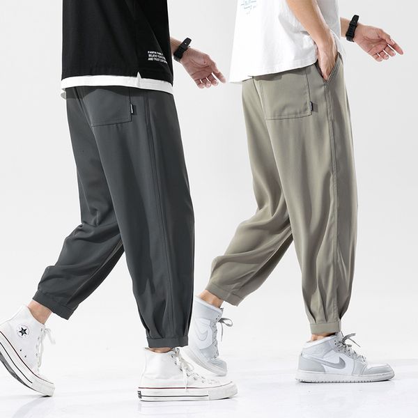 men's pants fashion summer thin ice silk nine stitches casual male sports pants running fitness strain air conditioning 2t14, Black
men's pants fashion summer thin ice silk nine stitches casual male sports pants running fitness strain air conditioning 2t14, Black