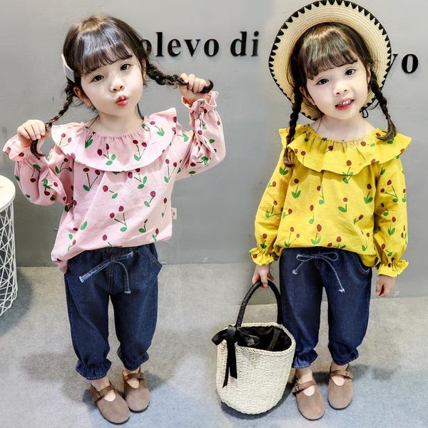 girls' autumn suit 2021 korean jeans spring and fashion ruffle baby two piece set children's clothing sets, White
girls' autumn suit 2021 korean jeans spring and fashion ruffle baby two piece set children's clothing sets, White