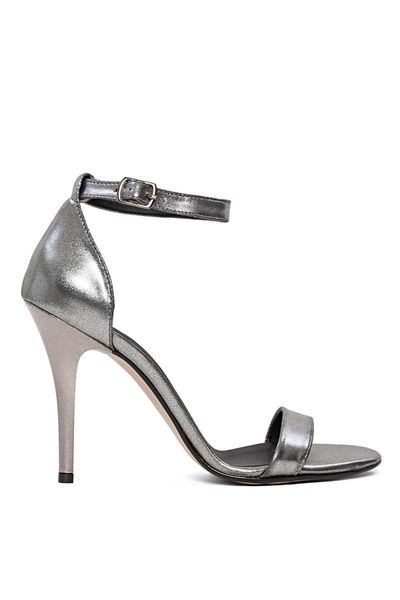 sandals high-heeled silver-napler, Black 
sandals high-heeled silver-napler, Black