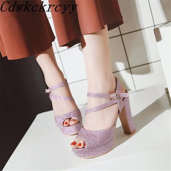 women sandals summer pattern fashion sequins super high heel fish mouth violet thick bottom banquet, Black
women sandals summer pattern fashion sequins super high heel fish mouth violet thick bottom banquet, Black