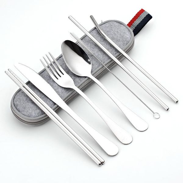 dinnerware sets 8pcs/set portable tableware set stainless steel cutlery spoon fork knife straw flatware case reusable travel
dinnerware sets 8pcs/set portable tableware set stainless steel cutlery spoon fork knife straw flatware case reusable travel