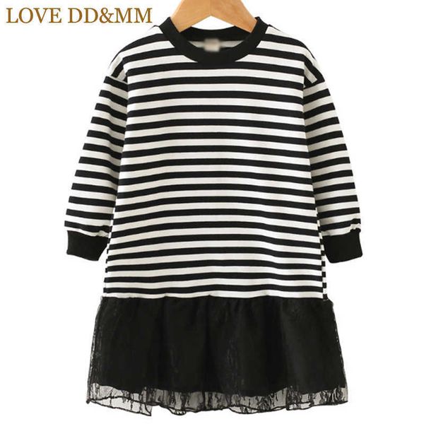 love dd&mm girls dresses spring children's fashion striped stitching gauze sweater dress children sweet clothes 210715, Red;yellow
love dd&mm girls dresses spring children's fashion striped stitching gauze sweater dress children sweet clothes 210715, Red;yellow