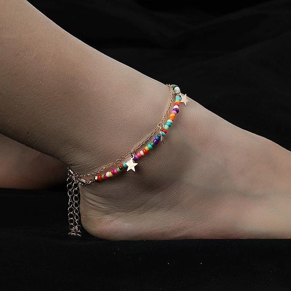 anklets 2pcs women anklet adjustable fashion star charm foot chain bead for girls beach jewelry accessories, Red;blue
anklets 2pcs women anklet adjustable fashion star charm foot chain bead for girls beach jewelry accessories, Red;blue