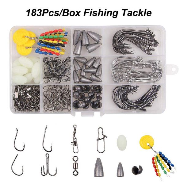fishing hooks shaddock 183pcs/box hook tackle with sinker weight swivel snap bobber ser bead gear
fishing hooks shaddock 183pcs/box hook tackle with sinker weight swivel snap bobber ser bead gear