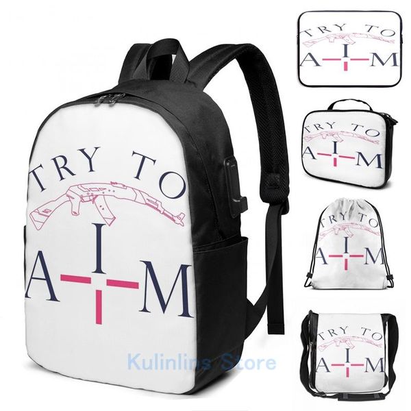 backpack funny graphic print try to aim video games saying usb charge men school bags women bag travel laptop
backpack funny graphic print try to aim video games saying usb charge men school bags women bag travel laptop