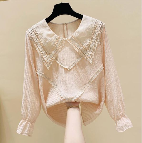 korean style autumn fashion women's flare long sleeves lace hollow out doll collar shirts ladies shirt blouse a4000 210428, White
korean style autumn fashion women's flare long sleeves lace hollow out doll collar shirts ladies shirt blouse a4000 210428, White