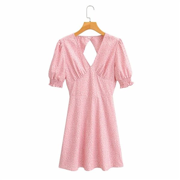 casual woman pink slim v neck print mini dress summer fashion ladies puff sleeve es female sweet backless 210515, Black;gray
casual woman pink slim v neck print mini dress summer fashion ladies puff sleeve es female sweet backless 210515, Black;gray