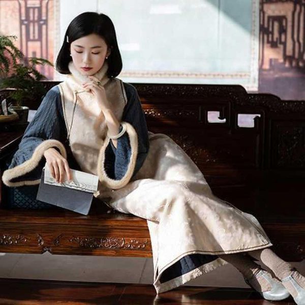 ethnic clothing winter qipao fake two eleganti chinese dress women hanfu traditional robe orientale vestido chino mujer vintage cheongsams, Red
ethnic clothing winter qipao fake two eleganti chinese dress women hanfu traditional robe orientale vestido chino mujer vintage cheongsams, Red