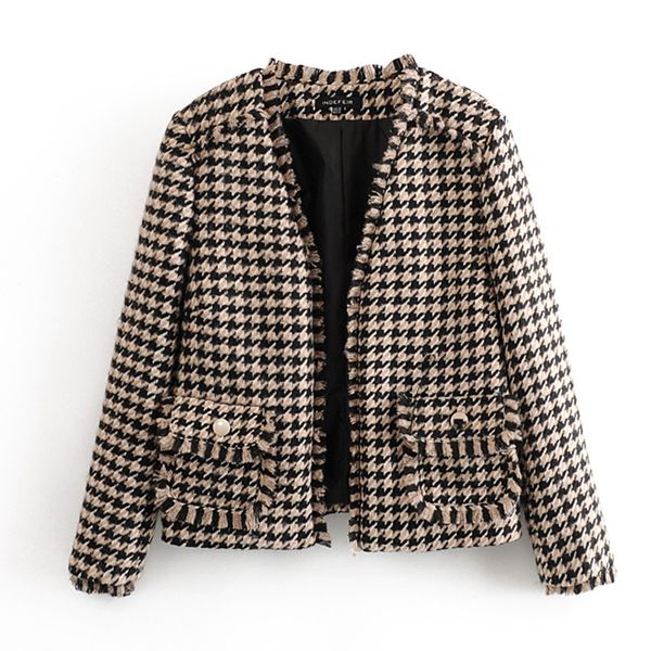 chic houndstooth jacket women fashion casual v neck coats elegant ladies pockets long sleeve open stitch outwear 210520, Black
chic houndstooth jacket women fashion casual v neck coats elegant ladies pockets long sleeve open stitch outwear 210520, Black