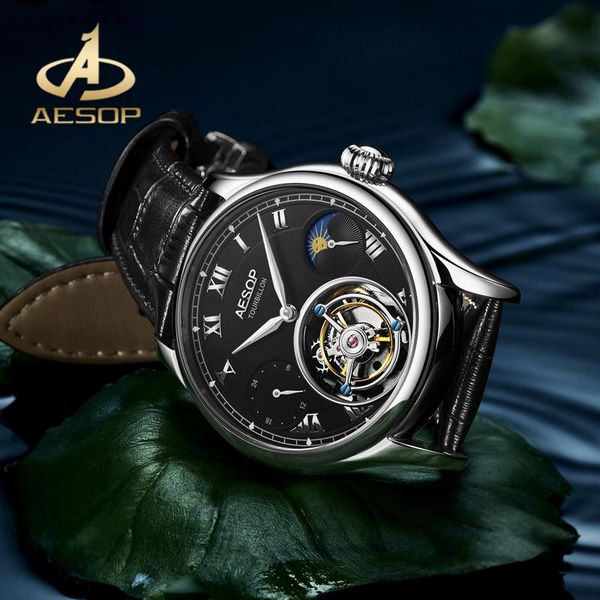 wristwatches aesop black genuine leather starp waterproof watch 100%real tourbillon mechanical mens moon phase multifunction men, Slivery;brown
wristwatches aesop black genuine leather starp waterproof watch 100%real tourbillon mechanical mens moon phase multifunction men, Slivery;brown