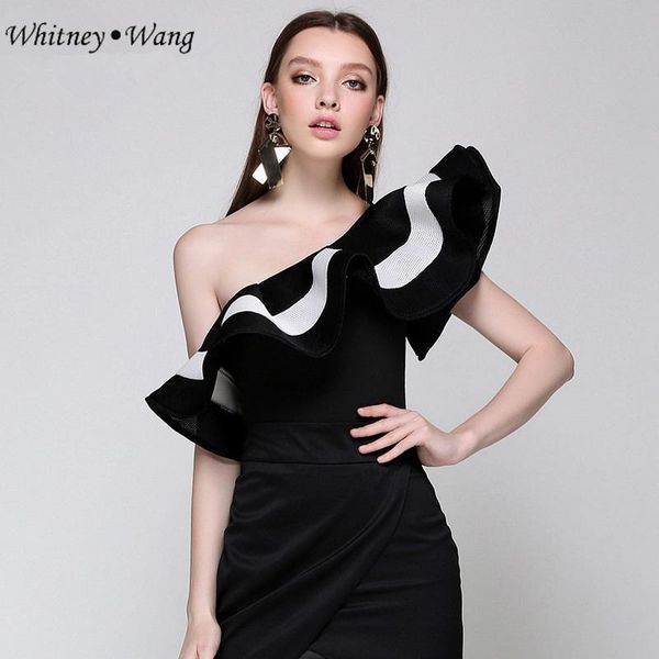 women's blouses & shirts whitney wang 2021 summer fashion streetwear skew collar colors contrast layered ruffles blouse women blusas to, White
women's blouses & shirts whitney wang 2021 summer fashion streetwear skew collar colors contrast layered ruffles blouse women blusas to, White