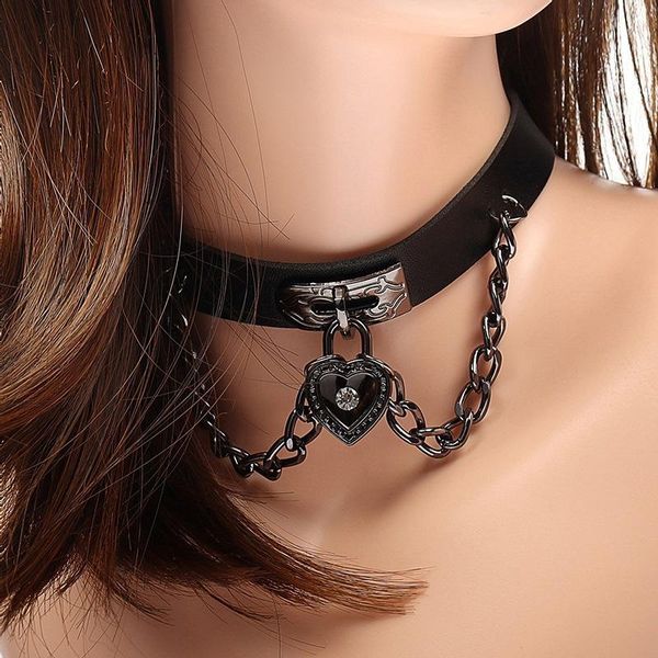 chokers 1pc punk goth leather necklace heart dangle pendant chain trendy collar choker hip hop for women jewelry, Golden;silver
chokers 1pc punk goth leather necklace heart dangle pendant chain trendy collar choker hip hop for women jewelry, Golden;silver