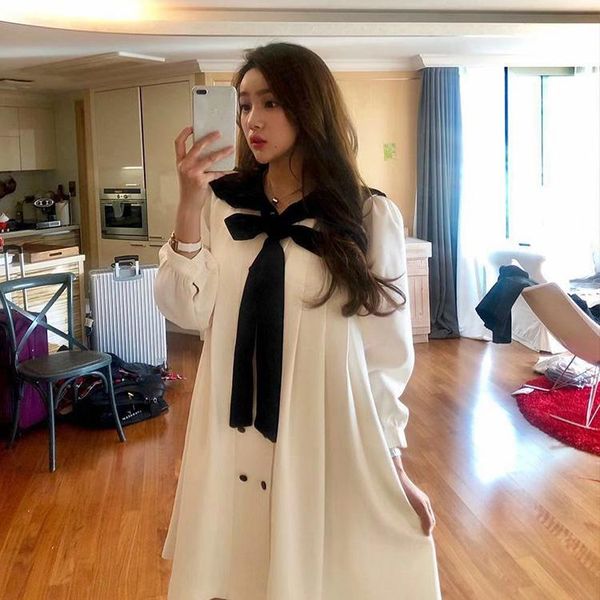 casual dresses korean fashion ladies retro college style sailor collar dress sweet bow solid color, Black;gray
casual dresses korean fashion ladies retro college style sailor collar dress sweet bow solid color, Black;gray