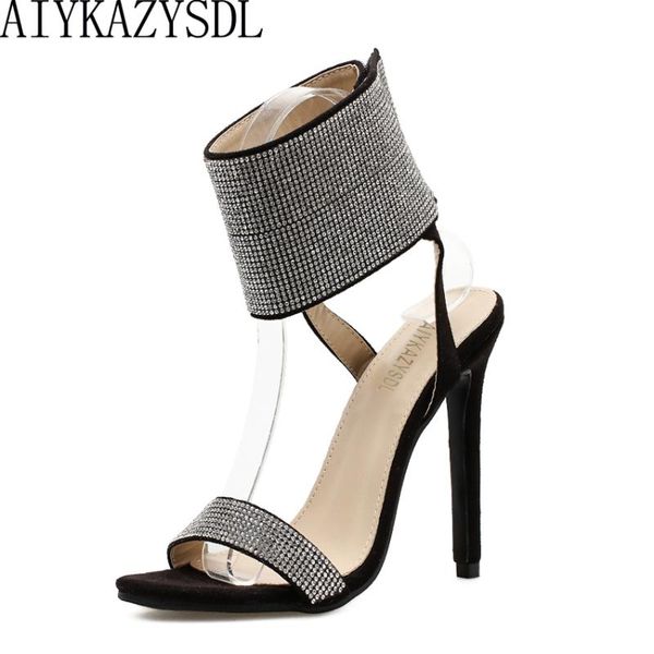 trendy punk shoes women high heels wide ankle strap rhinestone crystal sandals stilettos party clubwear dress, Black
trendy punk shoes women high heels wide ankle strap rhinestone crystal sandals stilettos party clubwear dress, Black