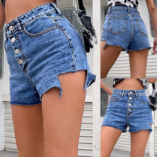 women's jeans denim shorts fashion hole jean femme mid waist straight pocket casual women short pants, Blue
women's jeans denim shorts fashion hole jean femme mid waist straight pocket casual women short pants, Blue