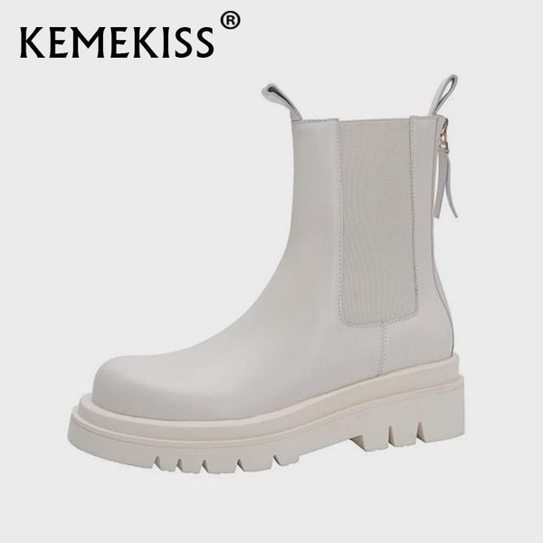 boots kemekiss size 33-40 women genuine leather ankle zipper low heel round toe solid color short ladies footwear, Black
boots kemekiss size 33-40 women genuine leather ankle zipper low heel round toe solid color short ladies footwear, Black
