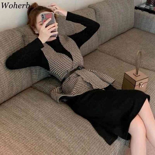 vintage plaid vest + knitted bodycon dress fashion women 2 pieces casual office lady chic suit outfit korean conjuntos 210417, White
vintage plaid vest + knitted bodycon dress fashion women 2 pieces casual office lady chic suit outfit korean conjuntos 210417, White
