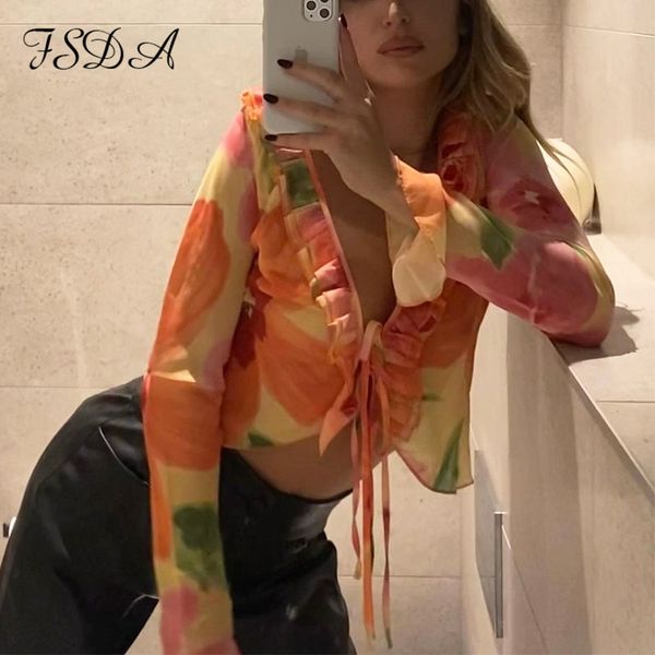 2021 v neck y2k print long sleeve crop women ruffles summer spring casual bandage beach t shirts, White
2021 v neck y2k print long sleeve crop women ruffles summer spring casual bandage beach t shirts, White