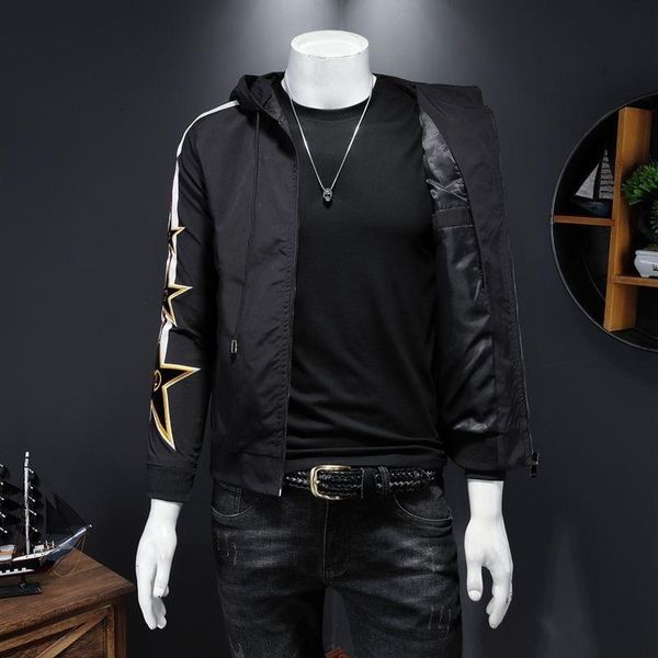 men's jackets 2021 spring men's casual simple hooded jacket star pattern trendy long sleeve slim bomber men jaqueta masculina, Black;brown
men's jackets 2021 spring men's casual simple hooded jacket star pattern trendy long sleeve slim bomber men jaqueta masculina, Black;brown