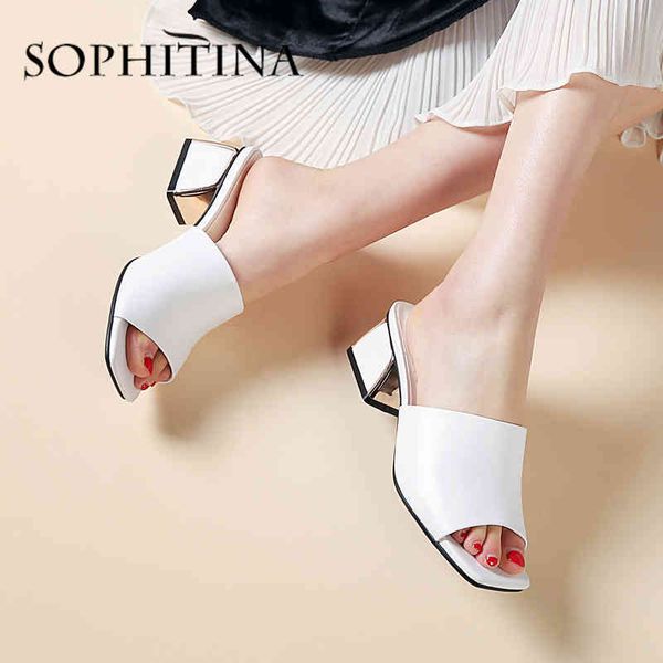 sophitina cow leather slippers women anti-skid wear-resistant 5 cm square heel peep toe sandals summer concise sandals so476 210513, Black
sophitina cow leather slippers women anti-skid wear-resistant 5 cm square heel peep toe sandals summer concise sandals so476 210513, Black