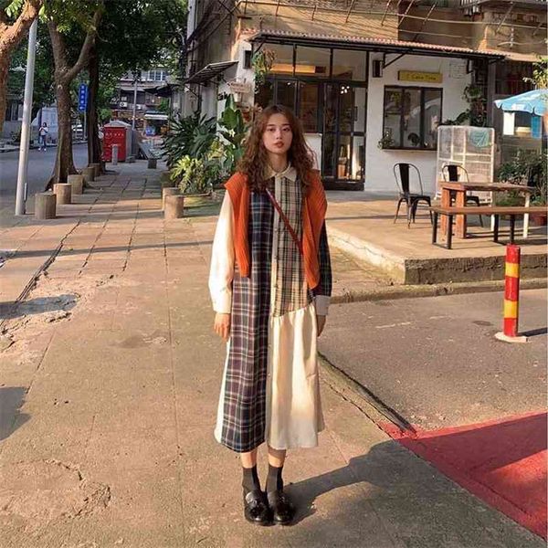 vintage plaid shirt dress patchwork button up autumn women ruffle short womens 2 pieces arrival vestidos 210519, Black;gray
vintage plaid shirt dress patchwork button up autumn women ruffle short womens 2 pieces arrival vestidos 210519, Black;gray