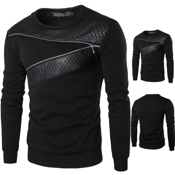 men's hoodies & sweatshirts leather patchwork men zipper decoration long sleeve sweatshirt oversized hoodie clothes streetwear, Black
men's hoodies & sweatshirts leather patchwork men zipper decoration long sleeve sweatshirt oversized hoodie clothes streetwear, Black
