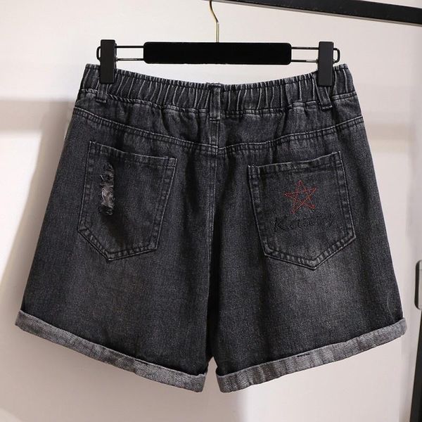 women's jeans size plus summer women denim shorts casual loose fit elastic waist hole short 6xl embroidery straight streetwear, Blue
women's jeans size plus summer women denim shorts casual loose fit elastic waist hole short 6xl embroidery straight streetwear, Blue