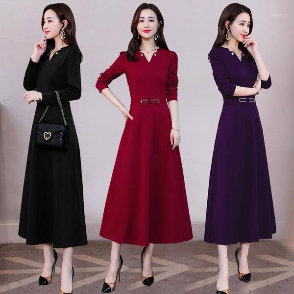 casual dresses spring autumn dress for women vintage party office 2021 ladies plus size black maxi elegant vestidos my2273, Black;gray
casual dresses spring autumn dress for women vintage party office 2021 ladies plus size black maxi elegant vestidos my2273, Black;gray