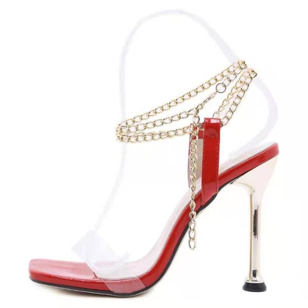 sandals vmti 2021 summer style chain one word buckle female transparent fish mouth fine-heeled super high heels, Black
sandals vmti 2021 summer style chain one word buckle female transparent fish mouth fine-heeled super high heels, Black