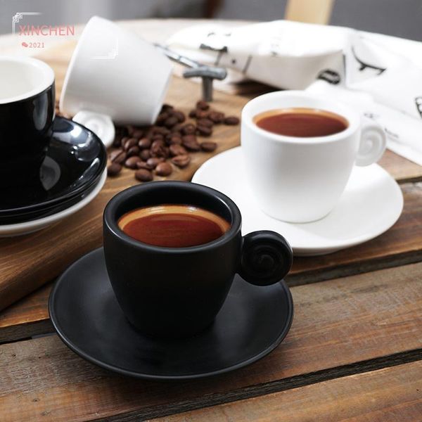 mugs mini 90ml concise black white matte light bitter coffee mug set with tray italian espresso cappuccino taza cafe latte cup saucer
mugs mini 90ml concise black white matte light bitter coffee mug set with tray italian espresso cappuccino taza cafe latte cup saucer