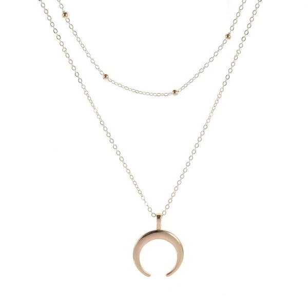 chains bohemian double layer moon pendant necklace women exquisite beads clavicle collar chain body jewelry accessories, Silver
chains bohemian double layer moon pendant necklace women exquisite beads clavicle collar chain body jewelry accessories, Silver