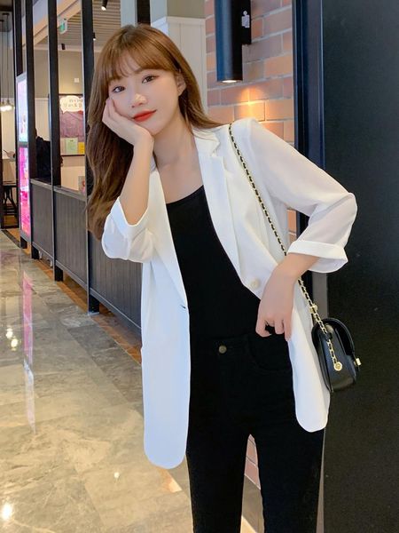 women's trench coats chiffon blazer 2021 summer korean temperament casual drape thin white suit top, Tan;black
women's trench coats chiffon blazer 2021 summer korean temperament casual drape thin white suit top, Tan;black
