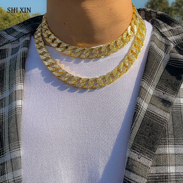 shixin hiphop thick iced out chain necklace men pun chunky rhinestone short choker necklace for women fashion neck chain jewelry x0509, Black
shixin hiphop thick iced out chain necklace men pun chunky rhinestone short choker necklace for women fashion neck chain jewelry x0509, Black