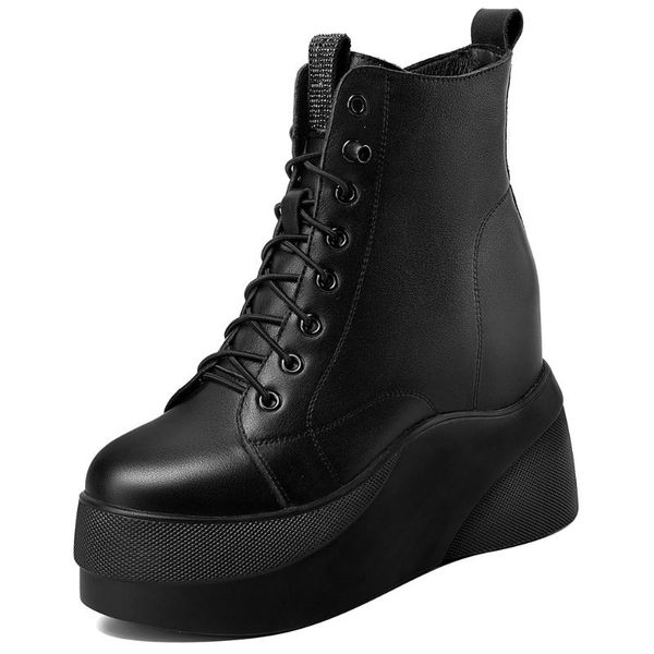 boots sarairis platform height increase high heels shoelaces cow skin ankle genuine leather stylish winter shoes women, Black
boots sarairis platform height increase high heels shoelaces cow skin ankle genuine leather stylish winter shoes women, Black