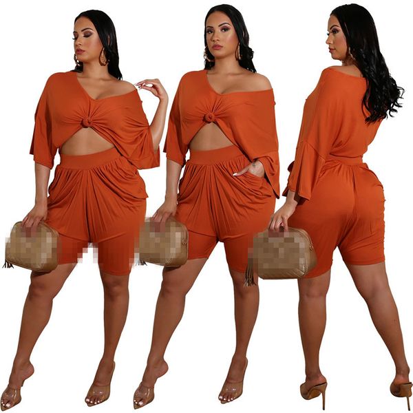 fashionable summer women's solid color loose half sleeve two piece with draped v-neck casual sets in four colors, Gray
fashionable summer women's solid color loose half sleeve two piece with draped v-neck casual sets in four colors, Gray
