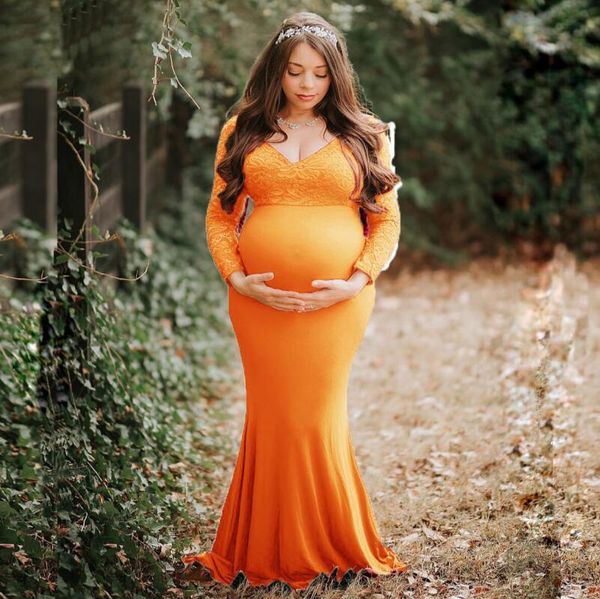 maternity dresses lace cotton stitching pregnant women slim long sleeve maxi gown fancy shooting po pography props clothes, White
maternity dresses lace cotton stitching pregnant women slim long sleeve maxi gown fancy shooting po pography props clothes, White