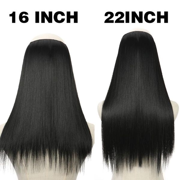 synthetic wigs merisihair no clips in halo hair ombre blonde black natural invisible line false piece